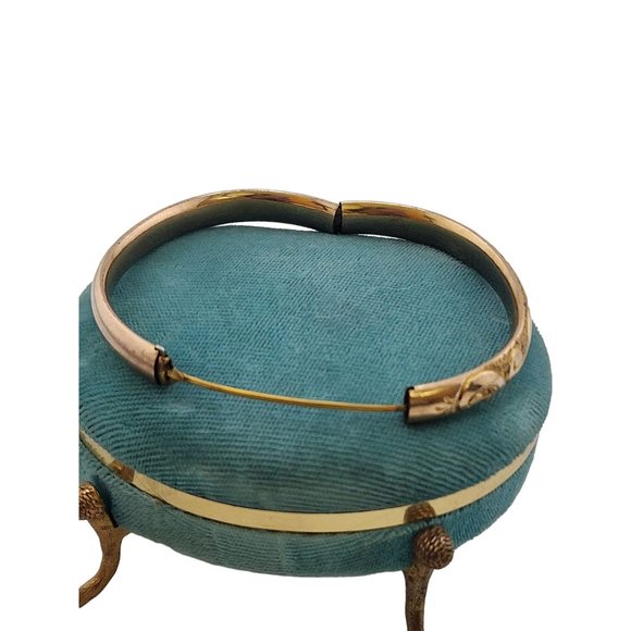 Antique Gold Filled Scalloped Design Bangle Bracelet Marked JJS 1/20th (A3525) - Picture 5 of 8